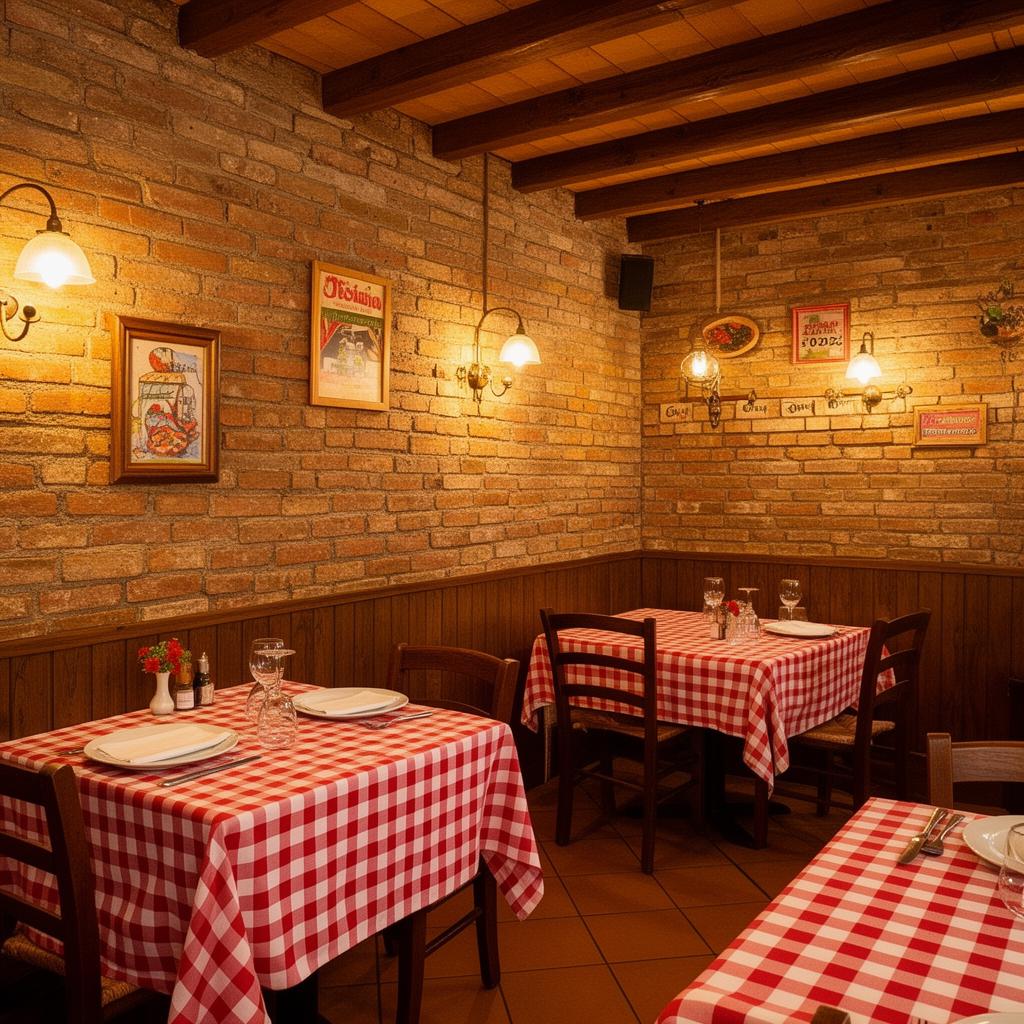 The warm, bustling interior of Gioacchino's Pizza today